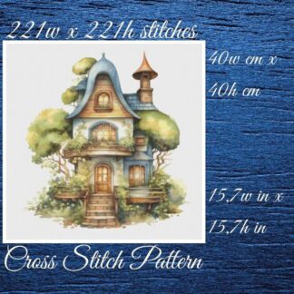 Cottage House Cross Stitch Pattern: Whimsical Home Design (PDF Pattern)