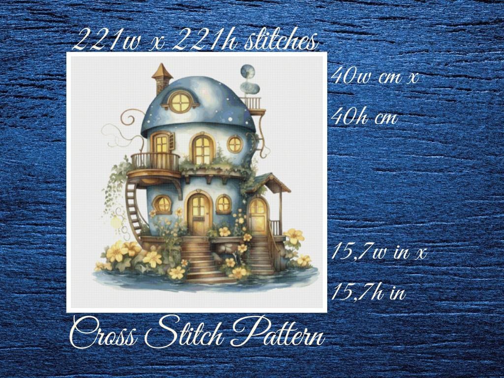 Cottage Cross Stitch Pattern: Whimsical House (PDF Pattern)