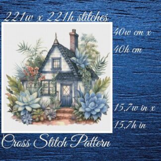 Cottage Cross Stitch Pattern: Floral Home Design (PDF Pattern)