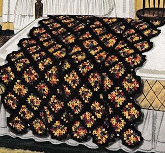 Vintage Crochet Pattern Afghan Carnival Granny - Country Home Decor - PDF English