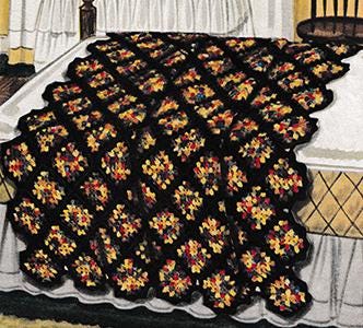 Vintage Crochet Pattern Afghan Carnival Granny - Country Home Decor - PDF English