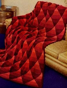 Vintage Crochet Pattern Afghan Plaid Shaded Diamond - Country Home Decor - PDF English