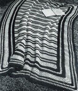 Vintage Crochet Pattern Afghan Plaid Puff Stitch - Country Home Decor - PDF English