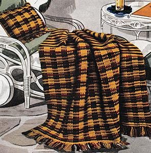 Vintage Crochet Pattern Afghan Plaid Tartan - Country Home Decor - PDF English