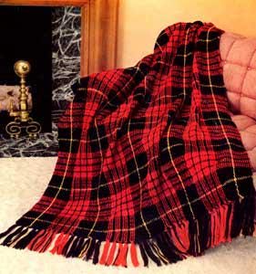 Vintage Crochet Pattern Afghan Plaid Highland Home - Country Home Decor - PDF English