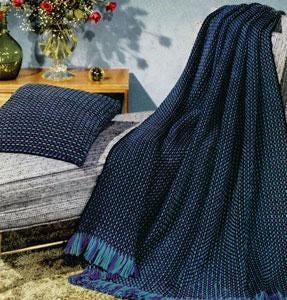 Vintage Crochet Pattern Afghan Plaid Peacock - Country Home Decor - PDF English