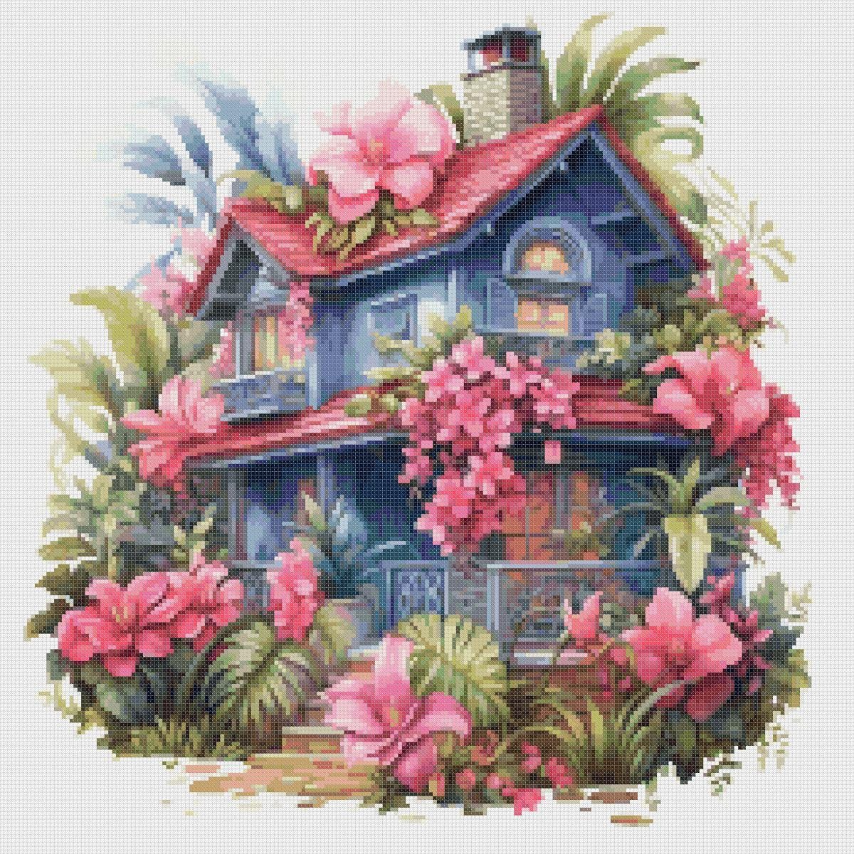Cottage Floral Cross Stitch Pattern (PDF) - Image 2