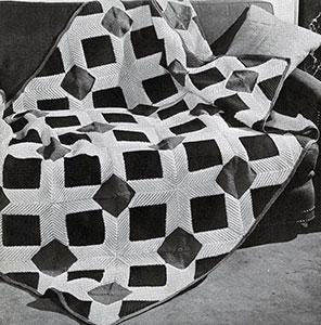 Vintage Crochet Pattern Afghan Plaid Criss Cross - Country Home Decor - PDF English