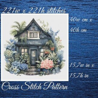 Cottage Cross Stitch Pattern: Floral House (PDF Pattern)