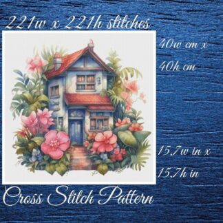 Cottage Floral Cross Stitch Pattern (PDF Download)