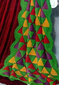 Vintage Crochet Pattern Afghan Plaid Harlequin - Country Home Decor - PDF English