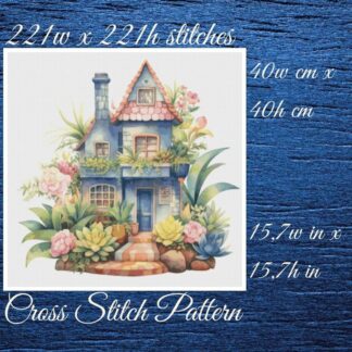 Cottage Cross Stitch Pattern: Floral House (PDF Pattern)