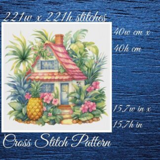 Tropical Cottage Cross Stitch Pattern (PDF)