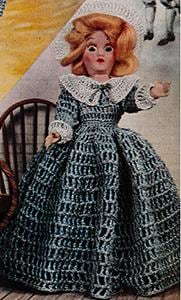 Vintage Crochet Dress Pattern for 7.5" Priscilla Doll (Digital Download PDF)