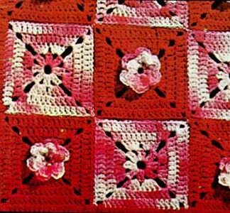 Vintage Crochet Pattern Afghan Plaid Rose Trellis - Country Home Decor - PDF English