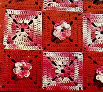 Vintage Crochet Pattern Afghan Plaid Rose Trellis - Country Home Decor - PDF English