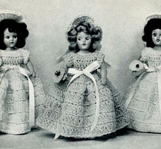 Vintage Crochet Doll Dress Pattern: Bridesmaid Style (PDF Download)