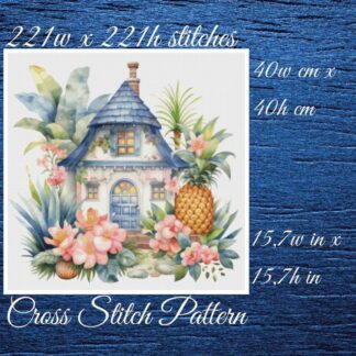 Cottage Cross Stitch Pattern: Floral House (PDF Pattern)