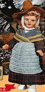 Vintage Doll Dress Crochet Pattern: Alpes-Dauphiné Costume (PDF Download)