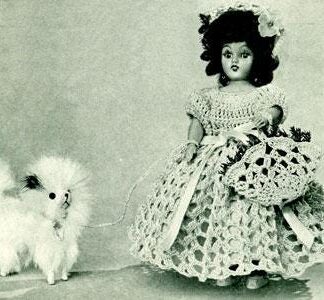 Vintage Crochet Doll Dress Pattern: Park Avenue Belle (PDF Download)