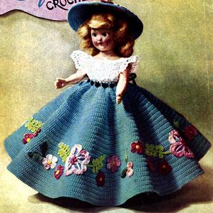 Vintage Doll Dress Crochet Pattern: Promenade Doll Outfit (PDF Download)