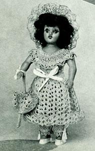 Vintage Crochet Doll Dress Pattern: Parasol Outfit (PDF Download)