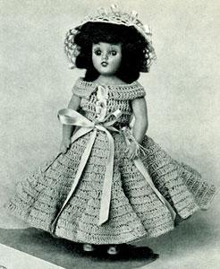 Vintage Doll Dress Crochet Pattern: Party Girl Doll (Digital Download PDF)