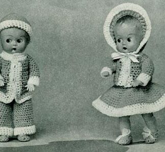 Vintage Crochet Costume Pattern for Betty & Bob Dolls (PDF Digital Download)