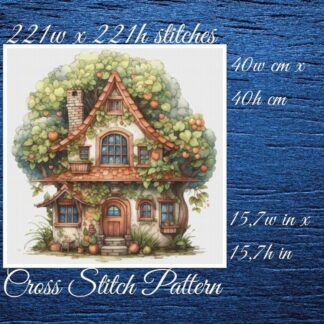 House Cross Stitch Pattern: Whimsical Cottage Design (PDF Pattern)
