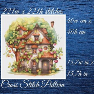 Cottage Cross Stitch Pattern: Whimsical House (PDF Pattern)