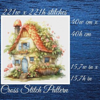 House Cross Stitch Pattern: Floral Cottage Design (PDF Pattern)