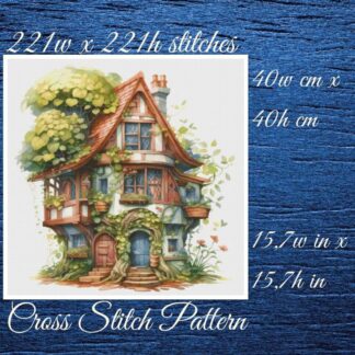 Cottage Cross Stitch Pattern: Whimsical Home Design (PDF Pattern)