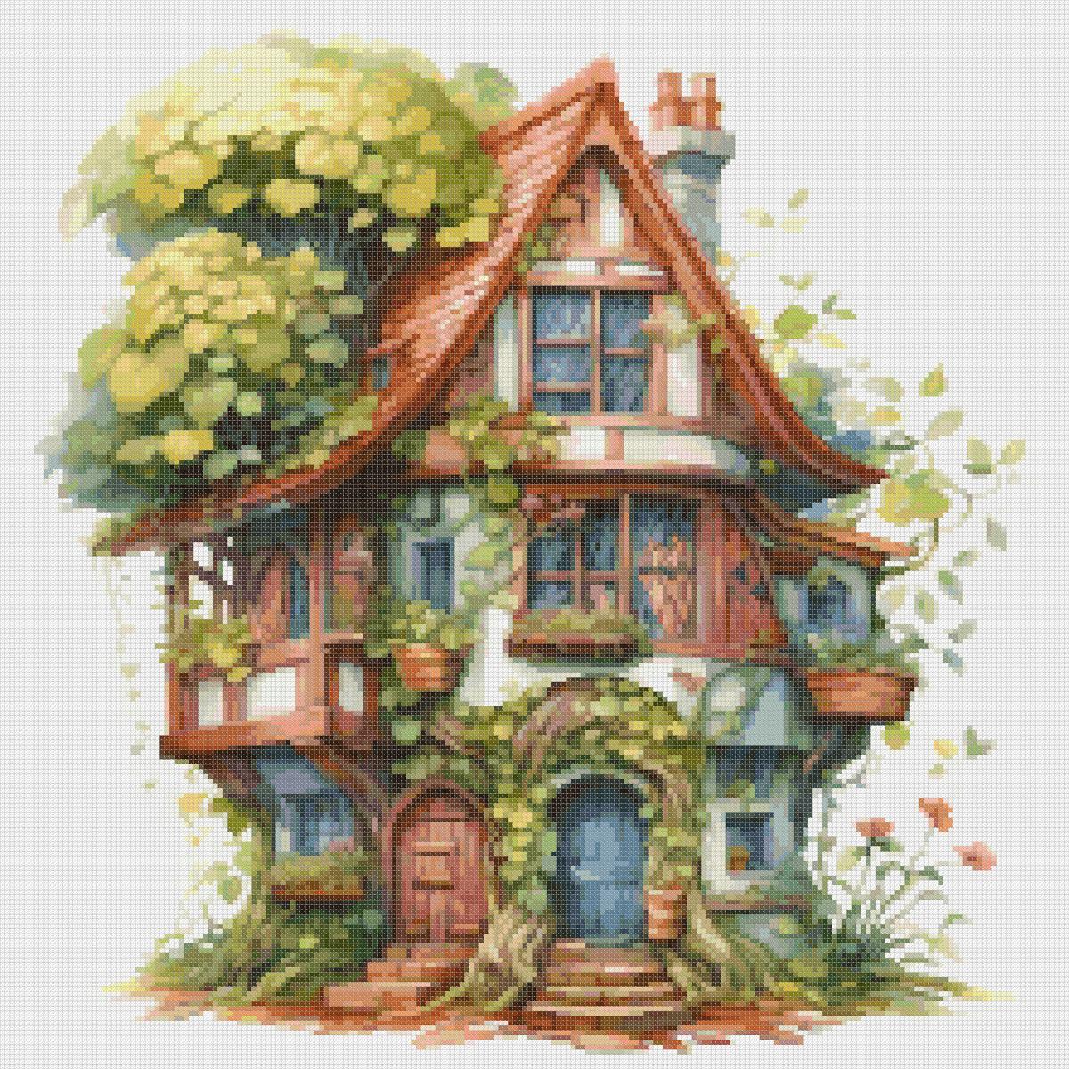 Cottage Cross Stitch Pattern: Whimsical Home Design (PDF Pattern) - Image 2
