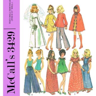 Vintage Fashion Doll Clothes Sewing Pattern for 11.5" Dolls (PDF Download)