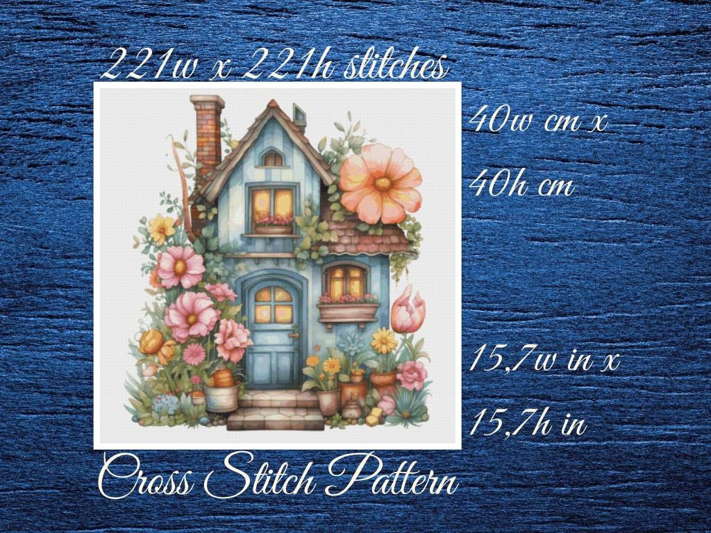 Cottage Floral Cross Stitch Pattern (PDF)