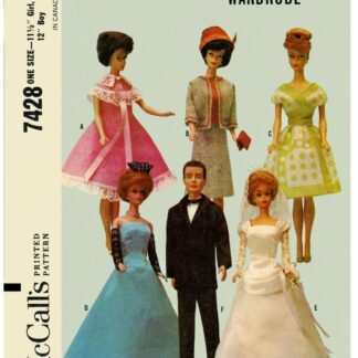 Vintage Doll Clothes Sewing Pattern: 11.5-12" Fashion Wardrobe (Digital Download PDF)