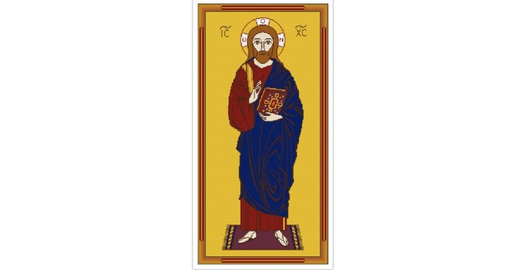 Icon Cross Stitch Pattern Jesus Christ PDF Digital Download Counted Embroidery Pattern