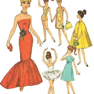 Vintage Fashion Doll Clothes Sewing Pattern for 11.5" Dolls (PDF Download)