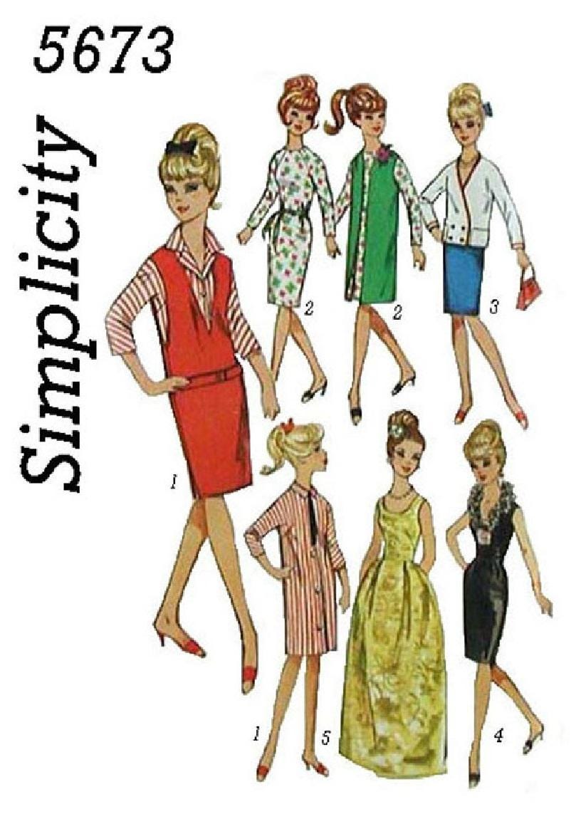 Vintage Fashion Doll Clothes Sewing Pattern for 11.5" Dolls (PDF)