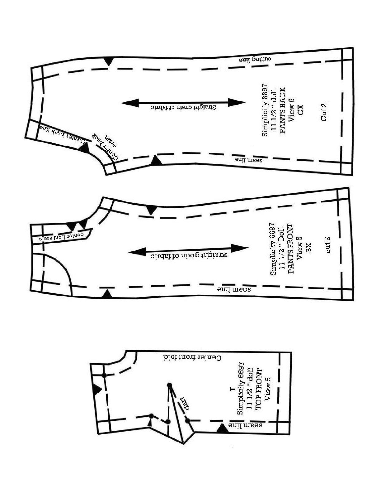 Vintage Fashion Doll Clothes Sewing Pattern for 11.5" Dolls (PDF Download) - Image 2