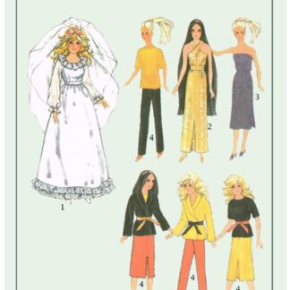 Vintage Fashion Doll Clothes Sewing Pattern for 11.5" Dolls (PDF Download)