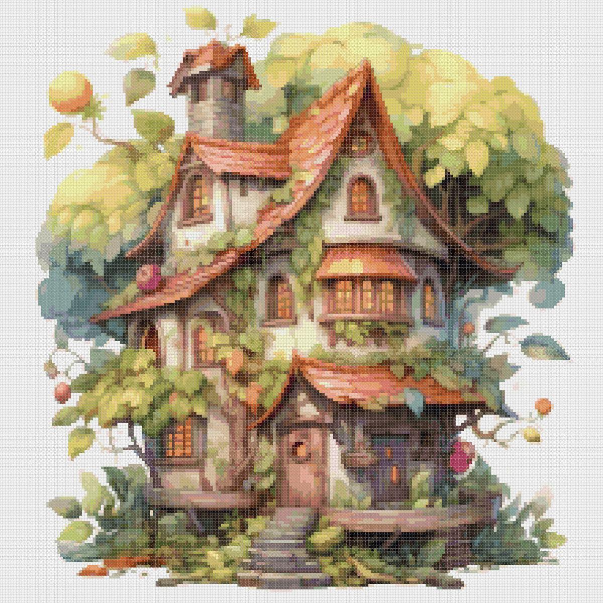 Cottage Cross Stitch Pattern: Whimsical House (PDF Pattern) - Image 2