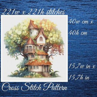 Cottage Treehouse Cross Stitch Pattern (PDF)