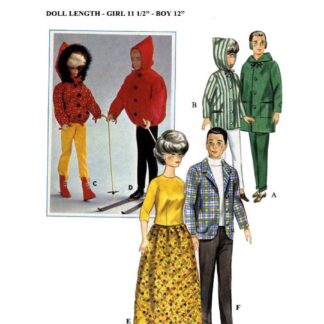Vintage Doll Clothes Sewing Pattern for 11.5-12" Dolls (PDF Download)