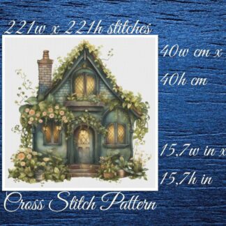 Cottage Cross Stitch Pattern: Floral House (PDF Pattern)
