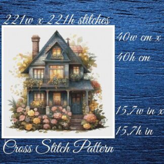 Cottage Cross Stitch Pattern: Floral Home (PDF Pattern)