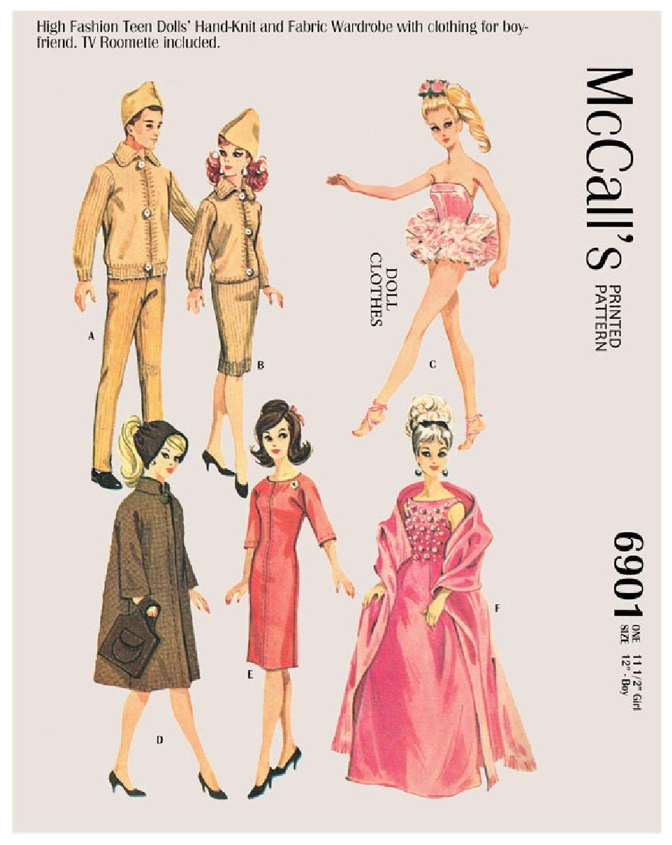 Vintage Fashion Doll Clothes Sewing Pattern for 11.5-12" Dolls (PDF)
