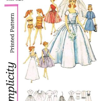 Vintage Doll Clothes Sewing Pattern: 11-1/2" Fashion Wardrobe (Digital Download PDF)