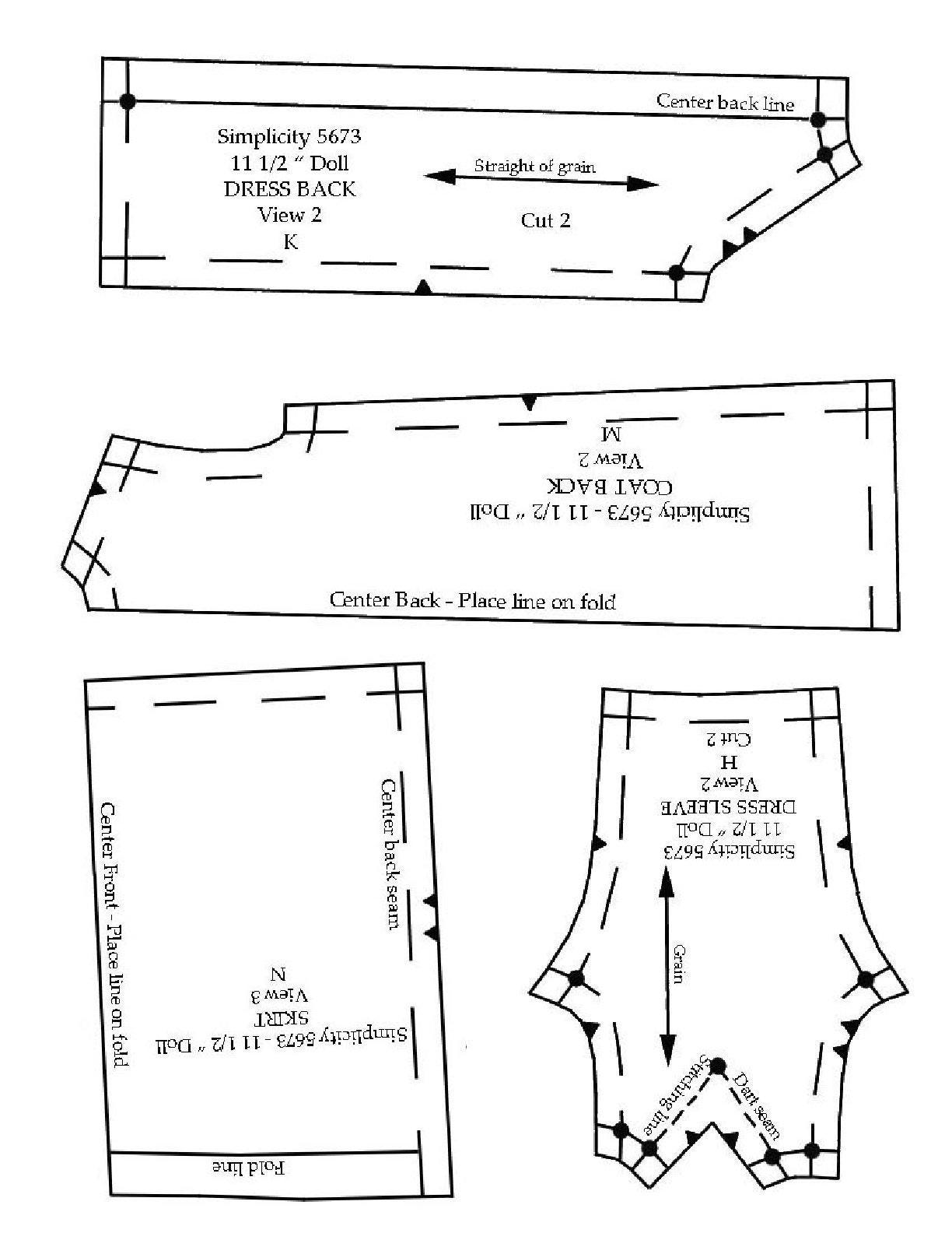 Vintage Fashion Doll Clothes Sewing Pattern for 11.5" Dolls (PDF) - Image 2