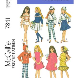 Vintage Doll Clothes Sewing Pattern for 9" Dolls (Digital Download PDF)